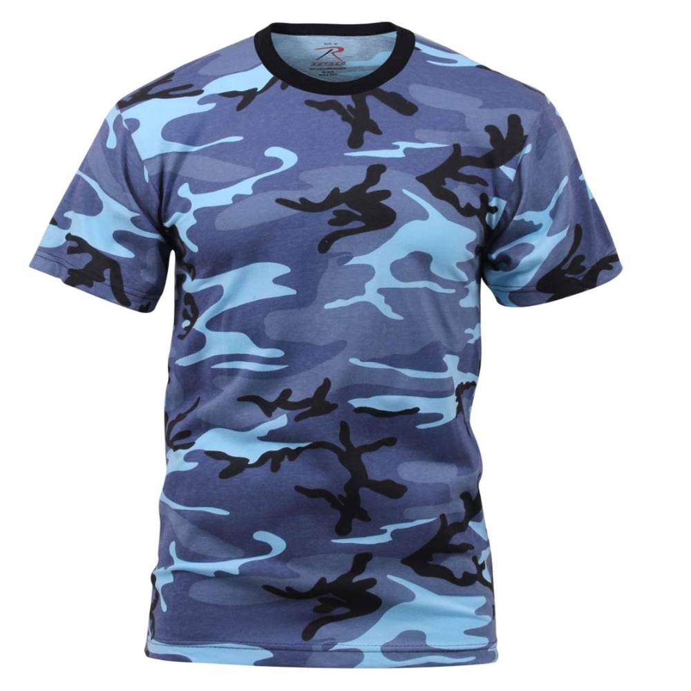 Mens Rothco SKY BLUE CAMO Tactical TShirt Military Army Camouflage Various Sizes